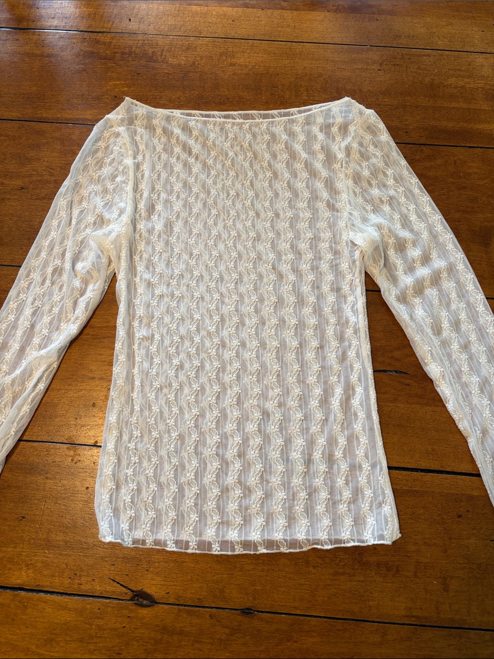NWOT wild fable White Sheer Long Sleeve Lace Top